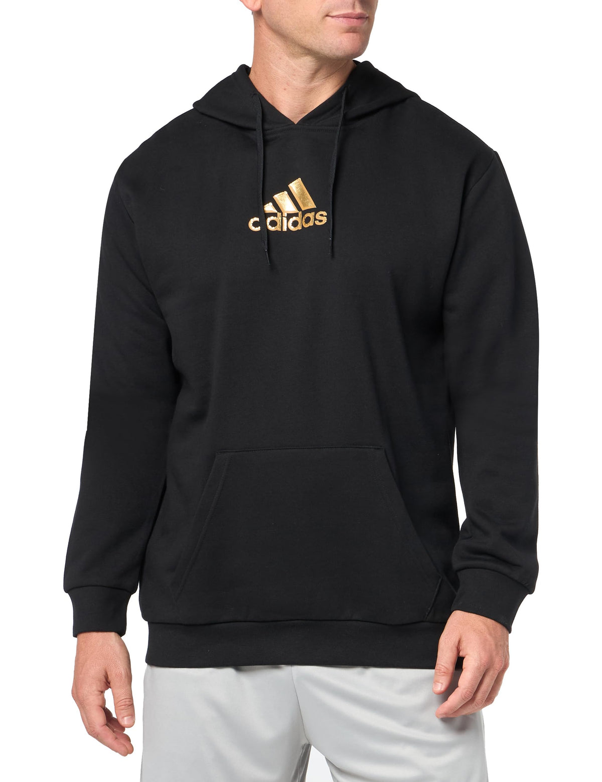 adidas Mens Metallic Graphic Hoodie Black Small