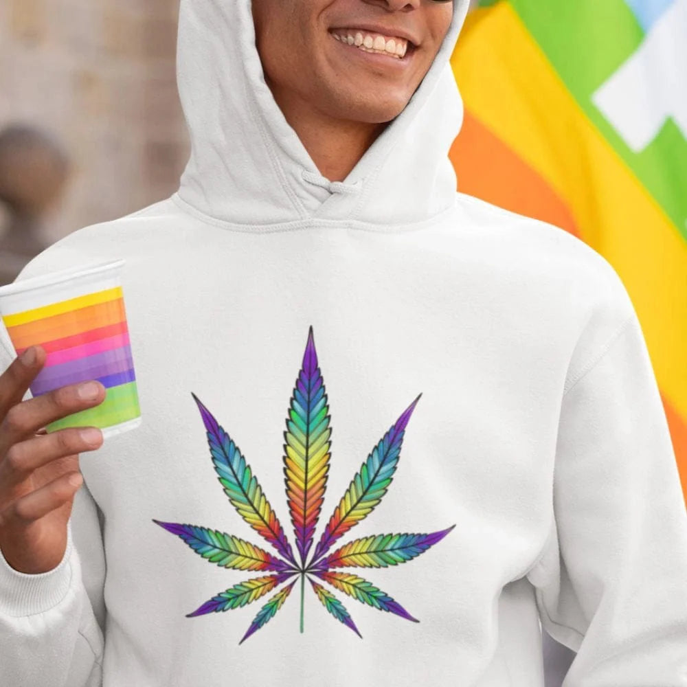 Men's Rainbow Weed Hoodie