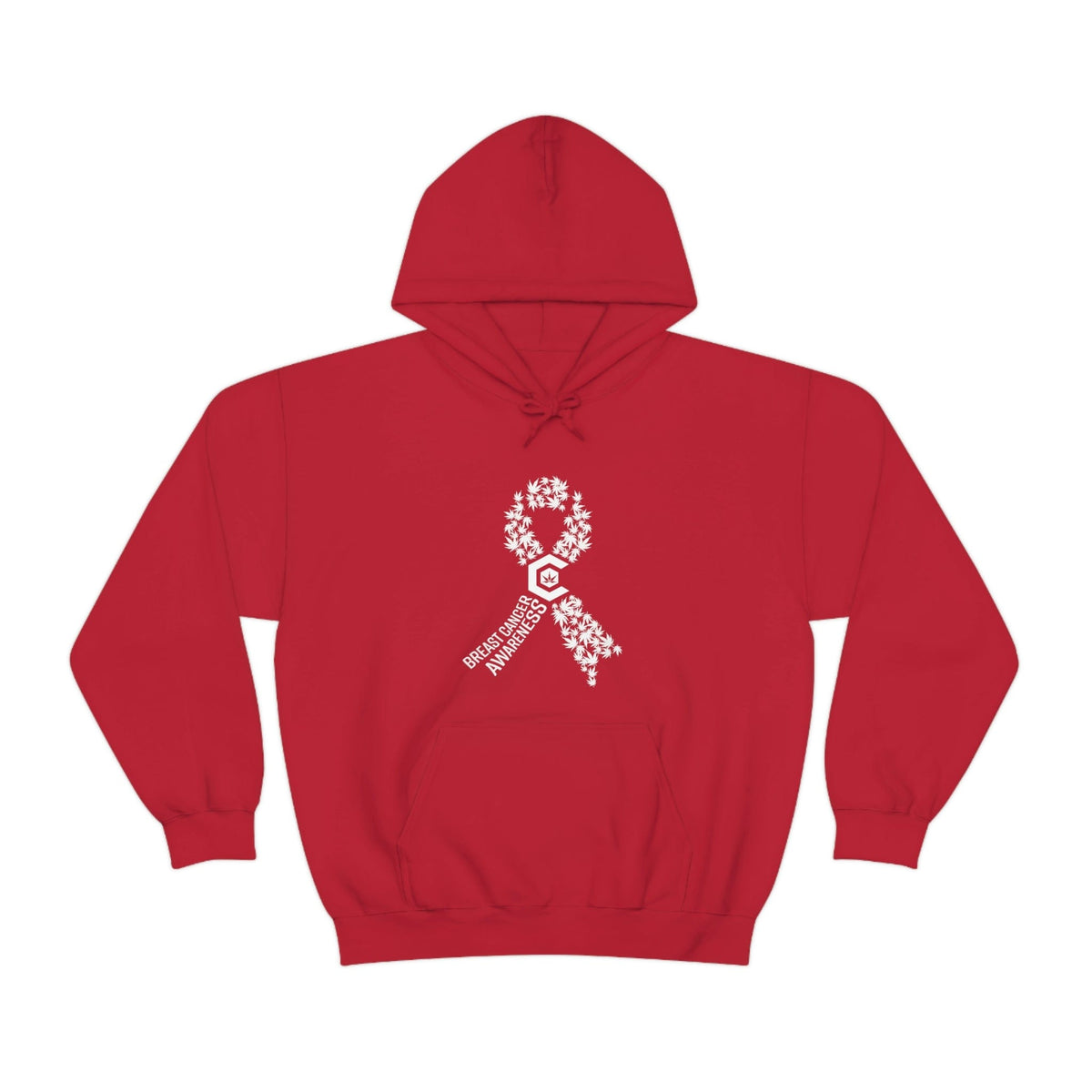 Breast Cancer Awareness Hoodie Weed Ribbons