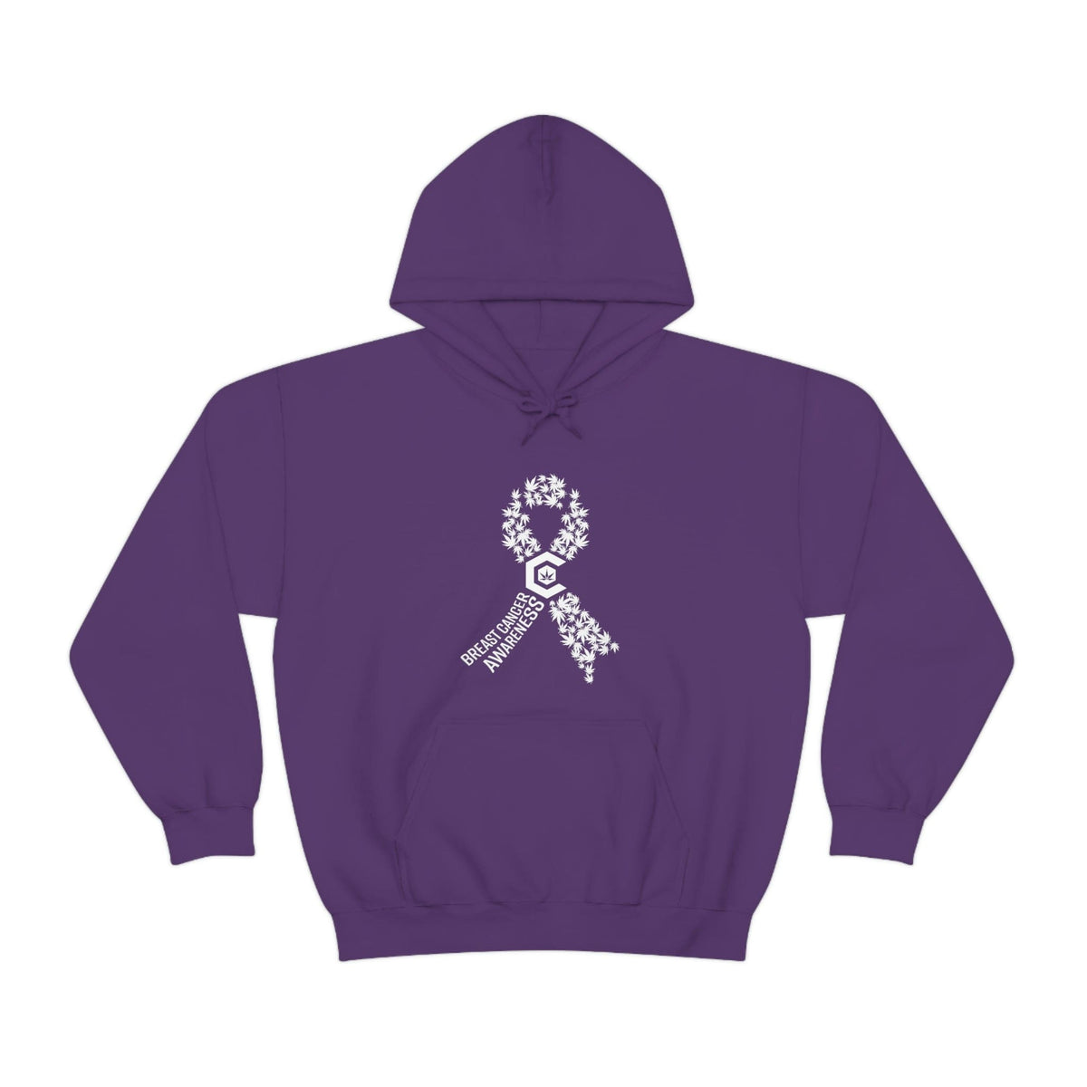 Breast Cancer Awareness Hoodie Weed Ribbons