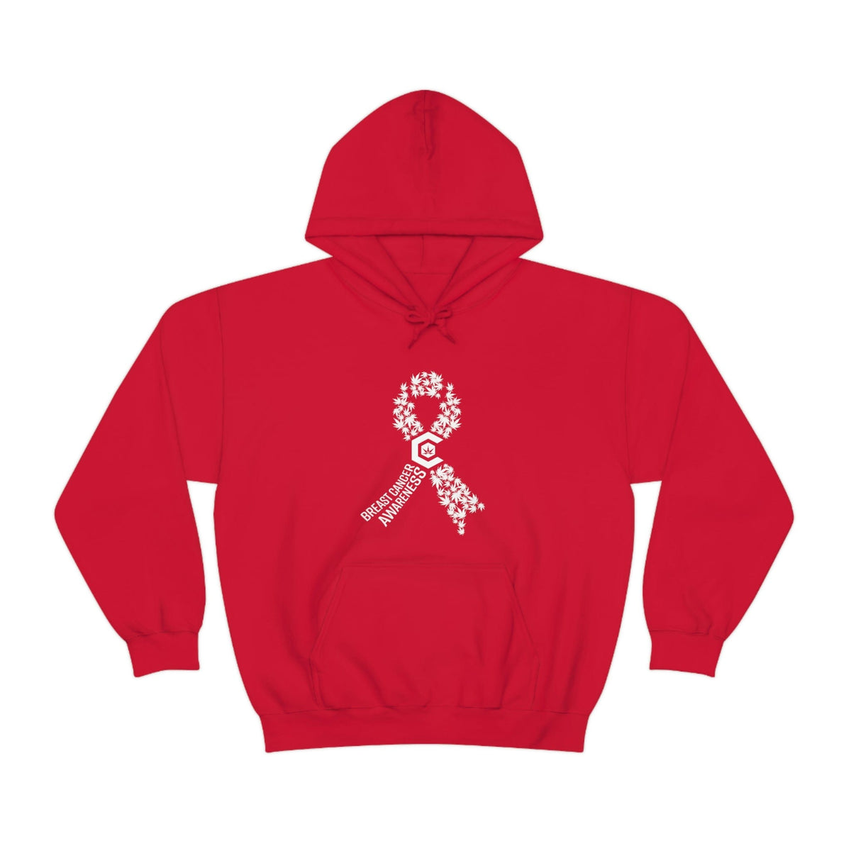 Breast Cancer Awareness Hoodie Weed Ribbons