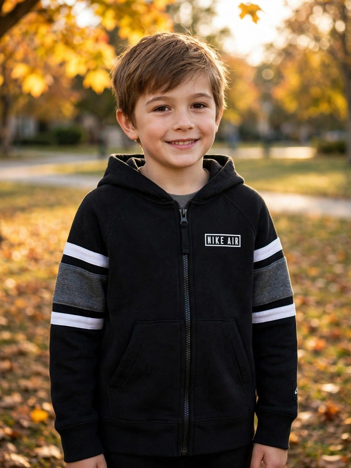 Nike Air Boys Full-Zip Hoodie Sweatshirt, XS